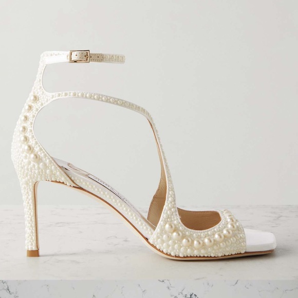 Jimmy Choo Shoes - New JIMMY CHOO Azia 75 faux pearl-embellished satin sandals $2,595